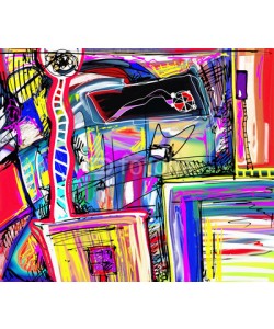 Kara-Kotsya, original digital painting of abstraction composition