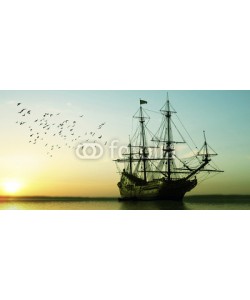 F@natka, Sailboat against beautiful sunset landscape