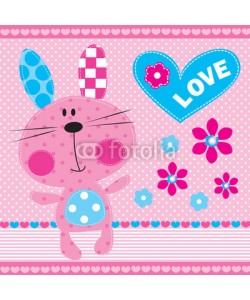 yoliana, cute bunny girl with flowers vector illustration