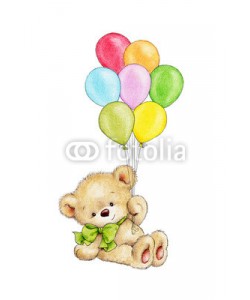 ciumac, Cute Teddy bear with balloons