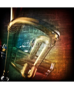 lembit, abstract grunge background with trumpet