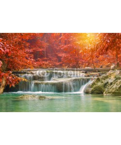 casanowe, Waterfall in Deep forest at Erawan waterfall National Park