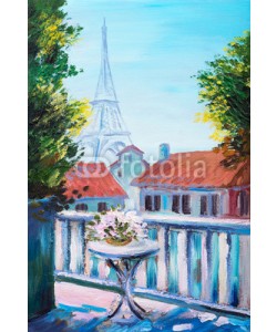 max5799, Oil painting of eiffel tower, France