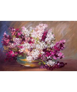 max5799, oil painting - bouquet of lilac, colorful still life