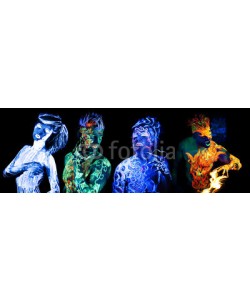 Andrey_Arkusha, Four elements. Body art glowing in ultraviolet light