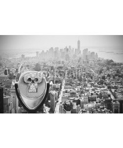 MaciejBledowski, Black and white toned binoculars over Manhattan, NYC.