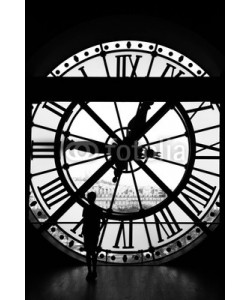 Aliaksandr Kazlou, The Orsay museum (Musee d'Orsay) clock in black & white, Paris,