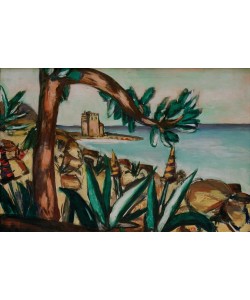 Max Beckmann, Meerlandschaft mit altem Schloß und Agaven