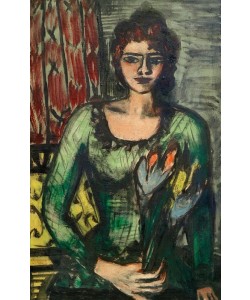 Max Beckmann, Bildnis Quappi im grünen Jumper