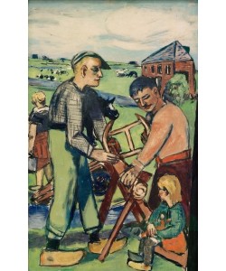 Max Beckmann, Holzsäger mit Kind (Holländische Holzsäger)