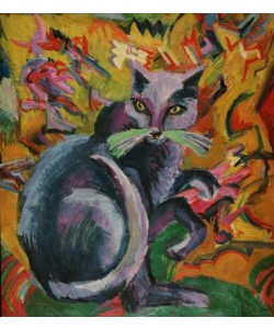 Ernst Ludwig Kirchner, Grauer Kater auf Kissen