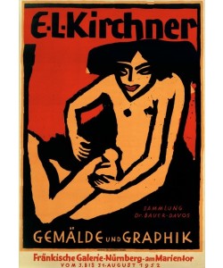 Ernst Ludwig Kirchner, Plakat für die Ausstellung E.L.K., Fränkische Galerie, Nürnberg, 1952