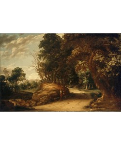 Abraham van Den Rande, Bewaldete Landschaft mit rastenden Wanderern