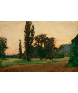 Lesser Ury, Abendstimmung über rheinischer Landschaft