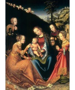 Lucas Cranach der Ältere, Verlobung der Heiligen Katharina (Die Madonna mit dem Kinde