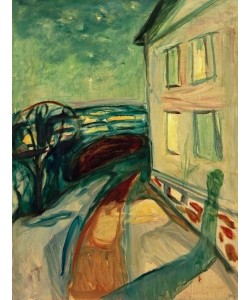 Edvard Munch, Hauswand im Mondschein