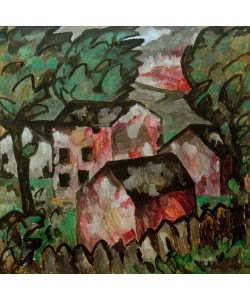 Kasimir Malewitsch, Landschaft mit drei roten Häusern