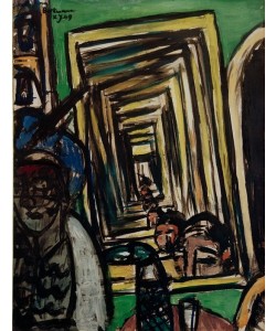 Max Beckmann, Cafe-Interieur mit Spielspiegel