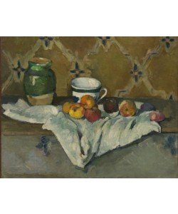 Paul Cézanne, Stillleben mit Glas, Tasse und Äpfel