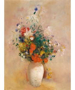 Odilon Redon, Vase mit Blumen (rosa Hintergrund)