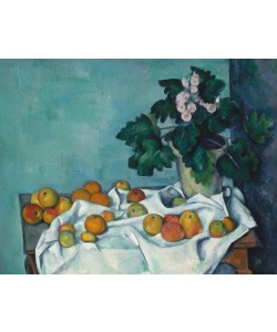 Paul Cézanne, Stillleben mit Äpfeln und einem Topf Primeln