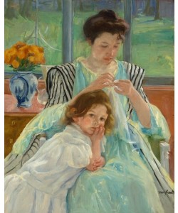 Mary Cassatt, Junge Mutter beim Nähen
