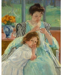 Mary Cassatt, Junge Mutter beim Nähen