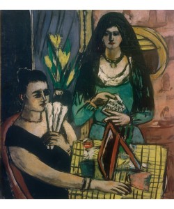 Max Beckmann, Mädchen in Schwarz auf Grün
