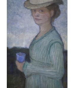 Paula Modersohn-Becker, Selbstbildnis mit blauem Glas