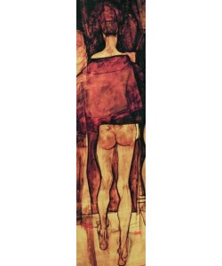Egon Schiele, Weiblicher Rückenakt mit Schultertuch
