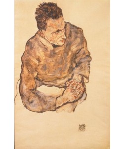 Egon Schiele, Bildnis Karl Gruenwald mit verschränkten Händen