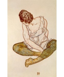 Egon Schiele, Sitzende Frau mit gruenen Struempfen