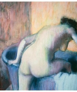 Edgar Degas, Frau, in eine Badewanne steigend