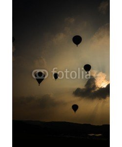 schrempf2, hot air balloons take off  in the evening sky
