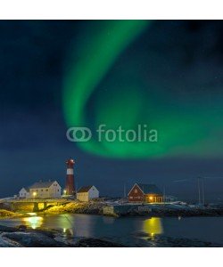 Blickfang, Nordlicht in  Norwegen Hamaroy Leuchtturm
