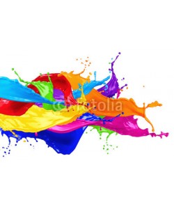 stockphoto-graf, colorful wild color splash isolated on white background