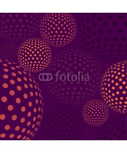 ldep, Dotted sphere floating, like lanterns in a celebration night, in a dark purple and orange palette.