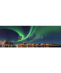 Blickfang, Nordlicht in  Norwegen Svolvaer Panorama