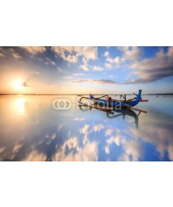 farizun amrod, morning sun in Bali, Indonesia. Traditional fishing boats at Sanur beach