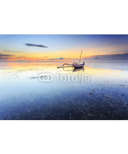 farizun amrod, Balinese jukung fishermen with beautiful sunrise in Bali, Indonesia