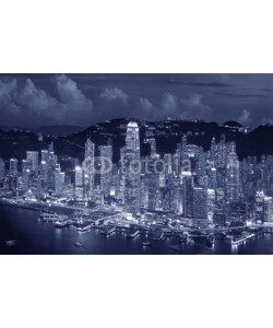 leeyiutung, Aerial view of Hong Kong City at dusk