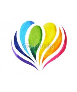 benjavisa, 7 color of chakra sign symbol, colorful lotus flower, watercolor