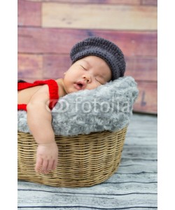 converse677, 6 week old newborn boy sleeping in a basket