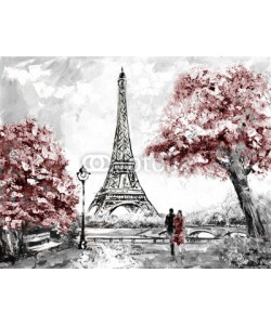 lisima, Oil Painting, Street View of Paris. Tender landscape