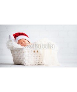 JenkoAtaman, sleeper newborn baby in  Christmas Santa cap