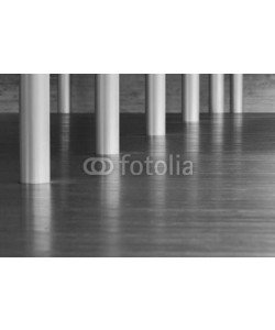 leeyiutung, metal column and wooden floor in modern architecture
