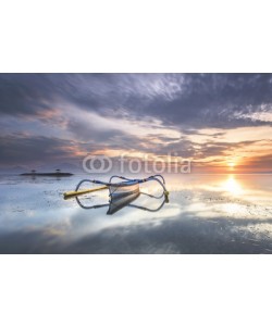 farizun amrod, Traditional Balinese boat Jukung at Sanur beach in the morning in Bali, Indonesia