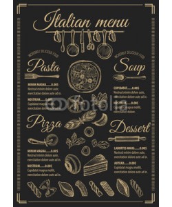 marchiez, Menu italian restaurant, food template placemat.