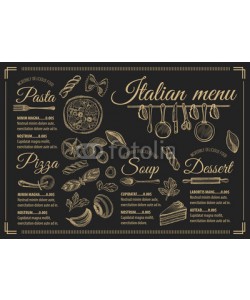marchiez, Menu italian restaurant, food template placemat.