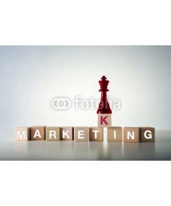 farizun amrod, Market king concept with wooden blocks and chess